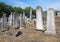 Tombstones in the jewish cemetery