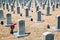 Tombstones at Seoul National Cemetery in Korea