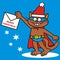 Tomcat, merry Christmas, Christmas card, humorous vector illustration