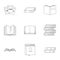 Tome icons set, outline style
