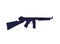 Tommy gun, american submachine gun on white