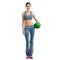 Tomorrow starts today. Studio shot of a fit young woman holding an exercise ball.