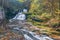 Tompkins Falls on Barkaboom Stream in autumn.Delaware County.New York.USA