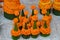 Ton dauk dao heuang or marigold flower trees shaped as stupa or jedi,