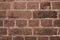 A toned background of a piece of brick wall closeup inside an antique antique house. Background, texture