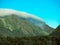 Toned image large mountain with blue sky