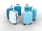 Tones of blue suitcases