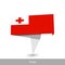 Tonga Country flag. Paper origami banner