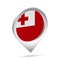 Tonga flag 3d pin icon