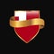 Tonga flag Golden badge design vector
