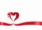 Tonga flag heart-shaped ribbon. Vector illustration.