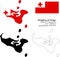 Tonga vector map, flag, borders, mask , capital, area