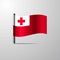 Tonga waving Shiny Flag design vector