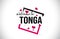 Tonga Welcome To Word Text with Handwritten Font and Red Hearts Square