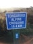 Tongariro alpine crossing start sign at Tongariro National Park, North Island, New Zealand