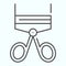 Tongs for eyelashes thin line icon. Beauty salon equipment vector illustration isolated on white. Eyelash curler outline