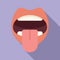 Tongue articulation icon flat vector. Infancy linguistic