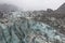 Tongue of Fox glacier in New Zealand