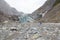 Tongue of Fox glacier in New Zealand