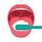 tongue hygiene, brush and toothbrush . dental care. white teeth clean