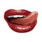 tongue licking lips. Vector illustration decorative design
