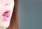 Tongue and mouth. Beautiful lip, lipstick and lipgloss, passionate. Woman lip, female lips. lips, tongue out