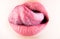 Tongue and mouth. Texture lip, macro, , fashion. Lips care and beauty, texture. Woman lip, female lips