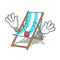 Tongue out beach chair mascot cartoon