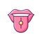 Tongue piercing RGB color icon