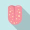 Tongue tonsillitis icon flat vector. Mouth tonsil