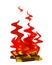 Tongues of red flame on firewood, campfire, symbol of scouts, tourism & home hearth
