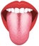 Tongueâ€™s health sign vector illustration  White coated Tongue