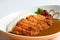 Tonkatsu Curry Rice flavorful Japanese katsu curry on White background