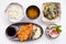 Tonkatsu Set Served with Japanese Steamed Rice, Miso Soup, Salad, Japanese Steam Egg and Tonkatsu