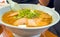 A Tonkotsu ramen a deliciously creamy pork bone broth traditionally served up with long thin noodles and topped with a variety of