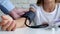 Tonometer Measuring Blood Pressure, Sick Child, Doctor Consulting Kids