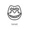 Tonsil icon. Trendy modern flat linear vector Tonsil icon on white background from thin line Human Body Parts collection