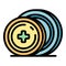 Tonsillitis disease pills icon color outline vector