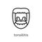 Tonsillitis icon. Trendy modern flat linear vector Tonsillitis i