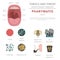 Tonsils and throat diseases. Pharyngitis symptoms, treatment icon set. Medical infographic design.