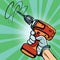 Tool electric drill in hand