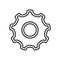 Tool Gear Wheel Outline Flat Icon on White