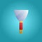 Tool for repair and construction a metal spatula for applying mortar and plaster on a blue background. Vector illustration