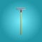 Tool for repair and construction of a rake for cleaning leaves and gardening on a blue background. Vector illustration