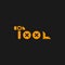 Tool vector text logo. Minimalistic vector logo of tool with hammer, ruler and screws