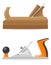 Tool wooden and metal plane vector illustration