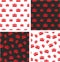 Toolbox Big & Small Aligned & Random Seamless Pattern Red Color Set