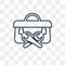 Toolbox vector icon isolated on transparent background, linear T