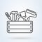 Toolbox vector icon in line style. Repair service logo template