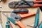 tools for assembling electrical circuits, screwdrivers, handpiece pliers and insulation stripper